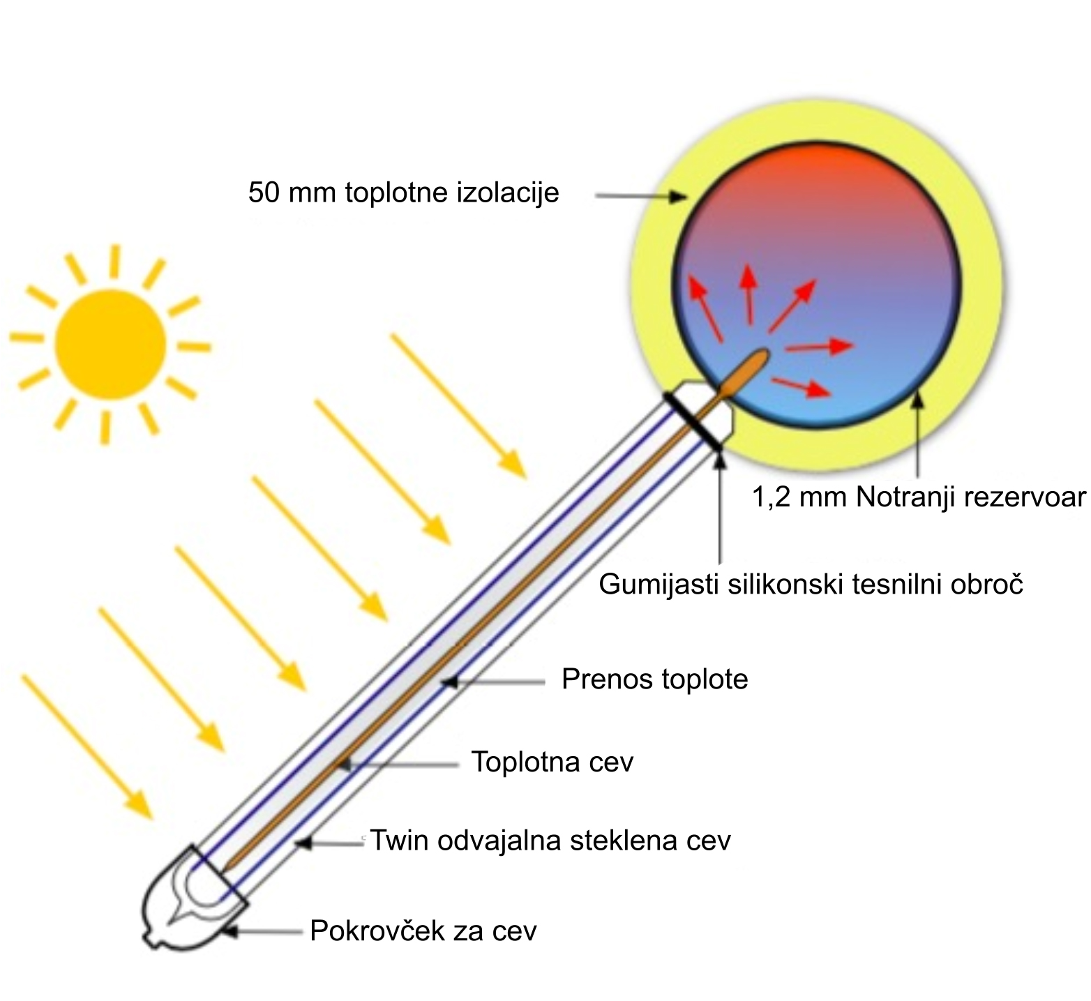 Termosifonsko sončno ogrevanje vode-2